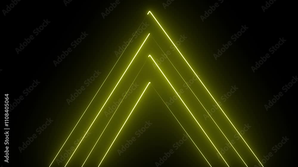 Poster abstract neon line icon animation glowing line light effect icon on a black background. 4k motion gr