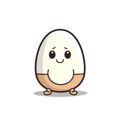 Obraz premium Cute cartoon egg character with a friendly expression