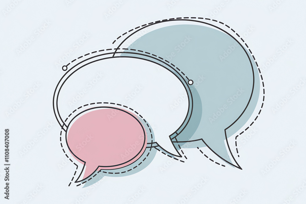 Poster colorful speech bubbles symbolize communication and interaction in a modern design setting