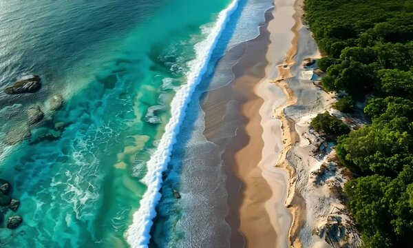 Aerial View Of Empty Beach