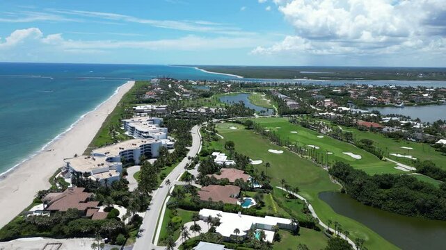Golf courses and luxury condos and homes in Stuart, Martin County, Florida.