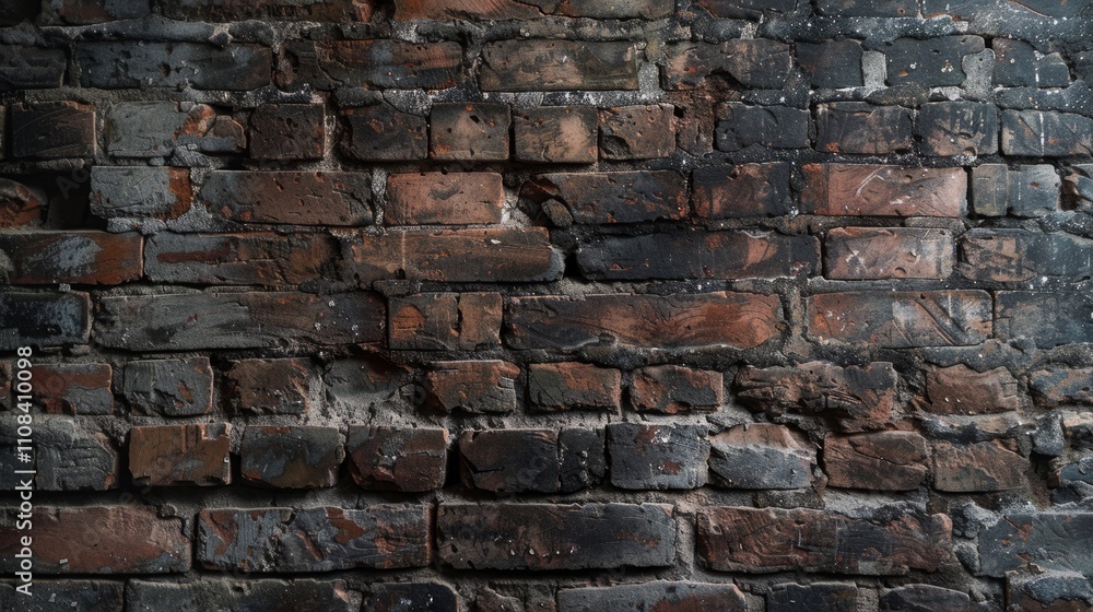 Poster brick texture background with spacious copy space, providing a rustic and textured backdrop for your