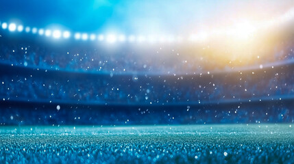 American football stadium in lights and flashes 