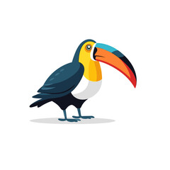 Fototapeta premium Colorful toucan standing on a white background