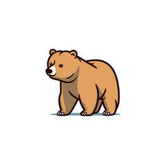 Cute cartoon bear standing on all fours