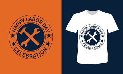 Celebrate happy labor day typography t shirt design, Labor day t-shirt design lettering and typography vector. Labor day t-shirt design.