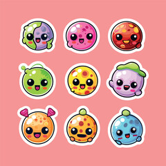 Fototapeta premium collection of cute vector electronic goods stickers