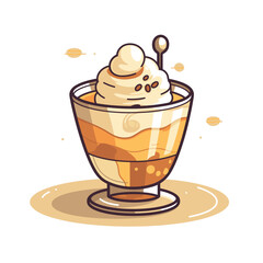 Delicious dessert served in a glass bowl