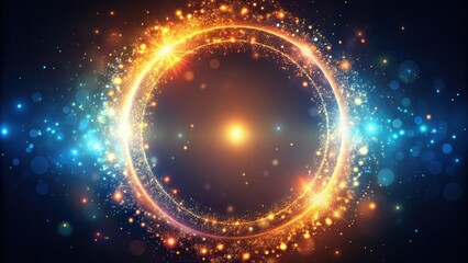 Obraz premium Abstract circular background with glowing particles light effect, circular, background, abstract, glowing, particles, light