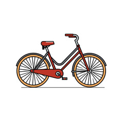 Fototapeta premium Vintage style bicycle in bright red color