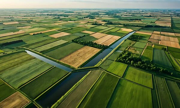 Aerial View Showing Agricultural Field Design