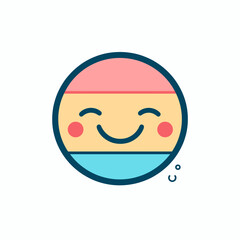 Fototapeta premium Colorful smiling face with playful expression