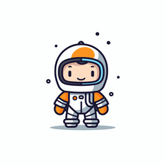 Fototapeta premium Smiling astronaut in a bright suit