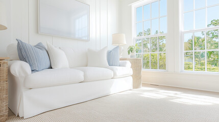 Fototapeta premium Beautifully designed modern farmhouse living room