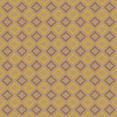 Retro Geometric Pattern with Yellow and Brown Diamond Shapes