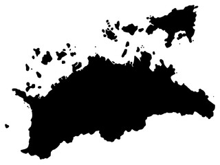 少しゆるい香川県のシルエット 四国地方