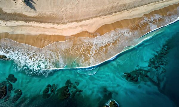 Soft Waves And Quiet Shoreline Scene