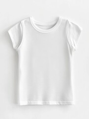 White children's sleeveless t-shirt on white background. Mockup to showcase your design or advertisement.