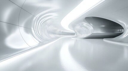 White and blue abstract network on server room data center 3D rendering, connection network data center room storage systems.
