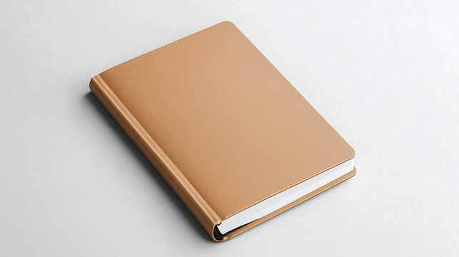 Blank hardcover book mockup floating on white