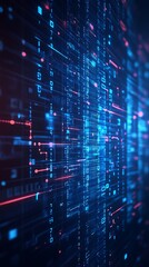 Obraz premium Modern digital network visual with luminous points and flowing abstract patterns