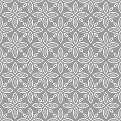 Fototapeta premium Seamless Geometric Retro Damask Pattern On Gray Background