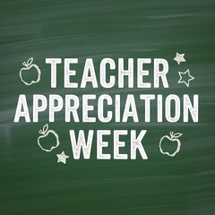 Obraz premium Chalkboard Announcement Teacher Appreciation Week