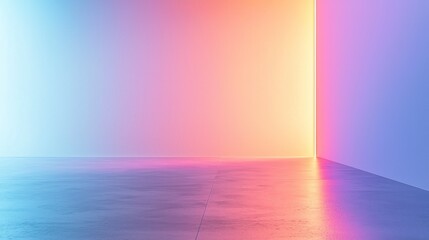 Obraz premium Colorful abstract hallway with glowing pastel light reflections