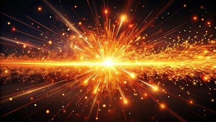 Fototapeta premium Dark fiery streaks and bursting sparks creating a dynamic and captivating effect , Fire, Light, Streaks, Sparks, Burst