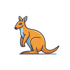 Kangaroo hopping in nature illustration