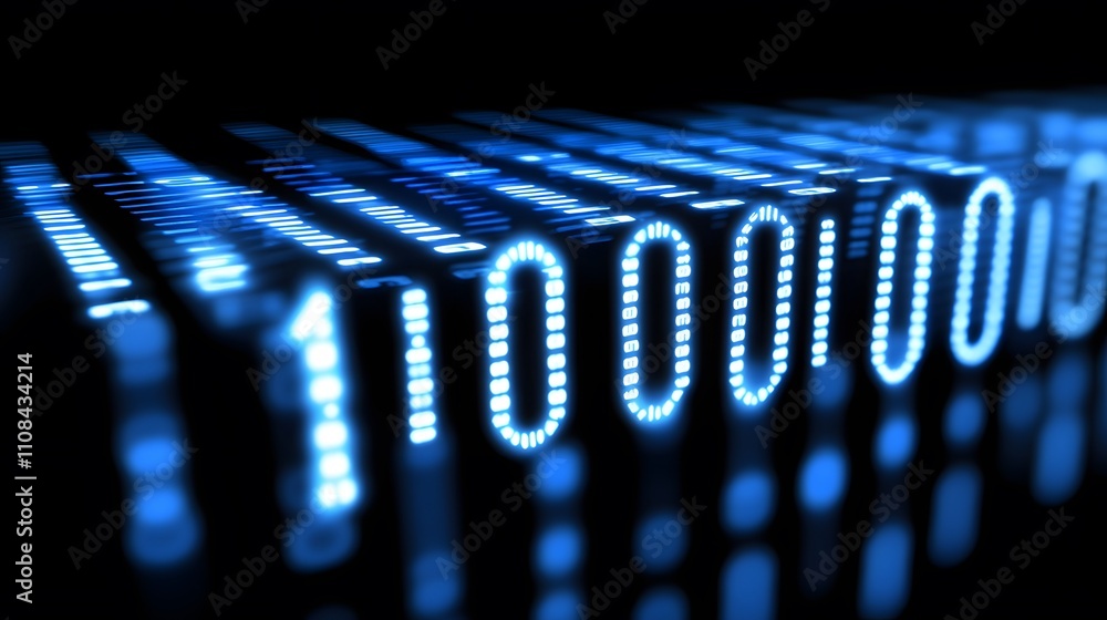 Aufkleber abstract digital data stream showing one hundred thousand