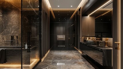 Interiors of new apartment, modern restroom