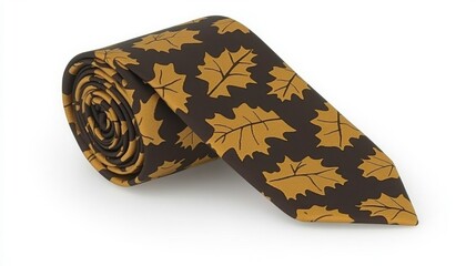 Autumn style statement stylish leaves tie for men fashion event home office indoor close-up trendiness