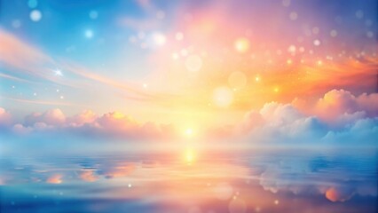 Obraz premium A Serene Sunset Over a Calm Sea With a Reflection of the Sky in the Water