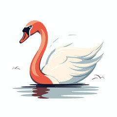 Fototapeta premium Swan gliding gracefully across a tranquil pond