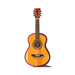 Obraz premium Acoustic guitar vector art showcasing classic design features