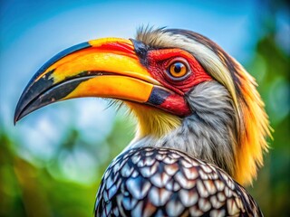Obraz premium Kruger National Park Hornbill Portrait Photography, South African Wildlife Bird Photography, Hornbill Close Up, African Bird Pictures