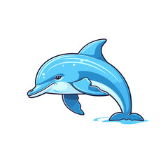 Obraz premium Happy dolphin jumping in clear blue water