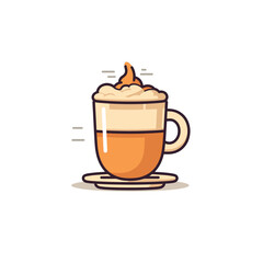 Cozy drink in a cup with whipped cream and topping