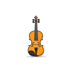 Fototapeta premium A vibrant illustration of a violin highlights its intricate design and warm tones