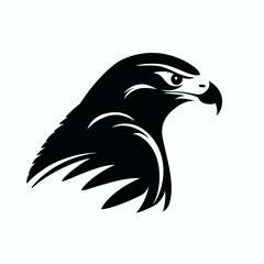Obraz premium Fierce hawk silhouette showcasing strength and focus in sharp profile view