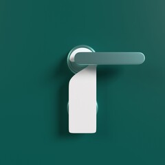 Green Door Handle with For Sale Sign 3D Illustration for Real Estate Property Investment, Mortgage and Leasing