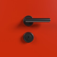 Black Door Handle with For Sale Sign 3D Illustration for Real Estate Property Investment, Mortgage and Leasing