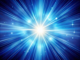 Surreal Blue and White Sunburst Rays: Abstract Background Photography