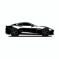 Fototapeta premium Sports car silhouette depicts a sleek design and modern style on a light background
