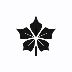 Obraz premium Decorative black leaf silhouette on a white background for graphic design and artwork