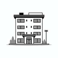 Fototapeta premium Modern building design with a minimalist aesthetic in a quiet residential area