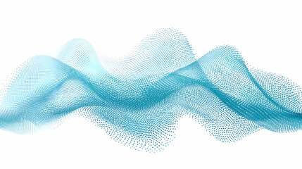 Fototapeta premium Abstract blue wave particle flow design.