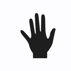 Fototapeta premium Open hand silhouette indicating stop or gesture of pause in communication