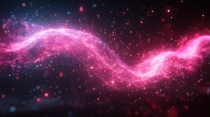 Fototapeta premium Colorful cosmic wave with sparkling stars and vibrant pink hues, creating mesmerizing visual effect that evokes sense of wonder and beauty